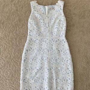 Loft White Dress with Blue lining